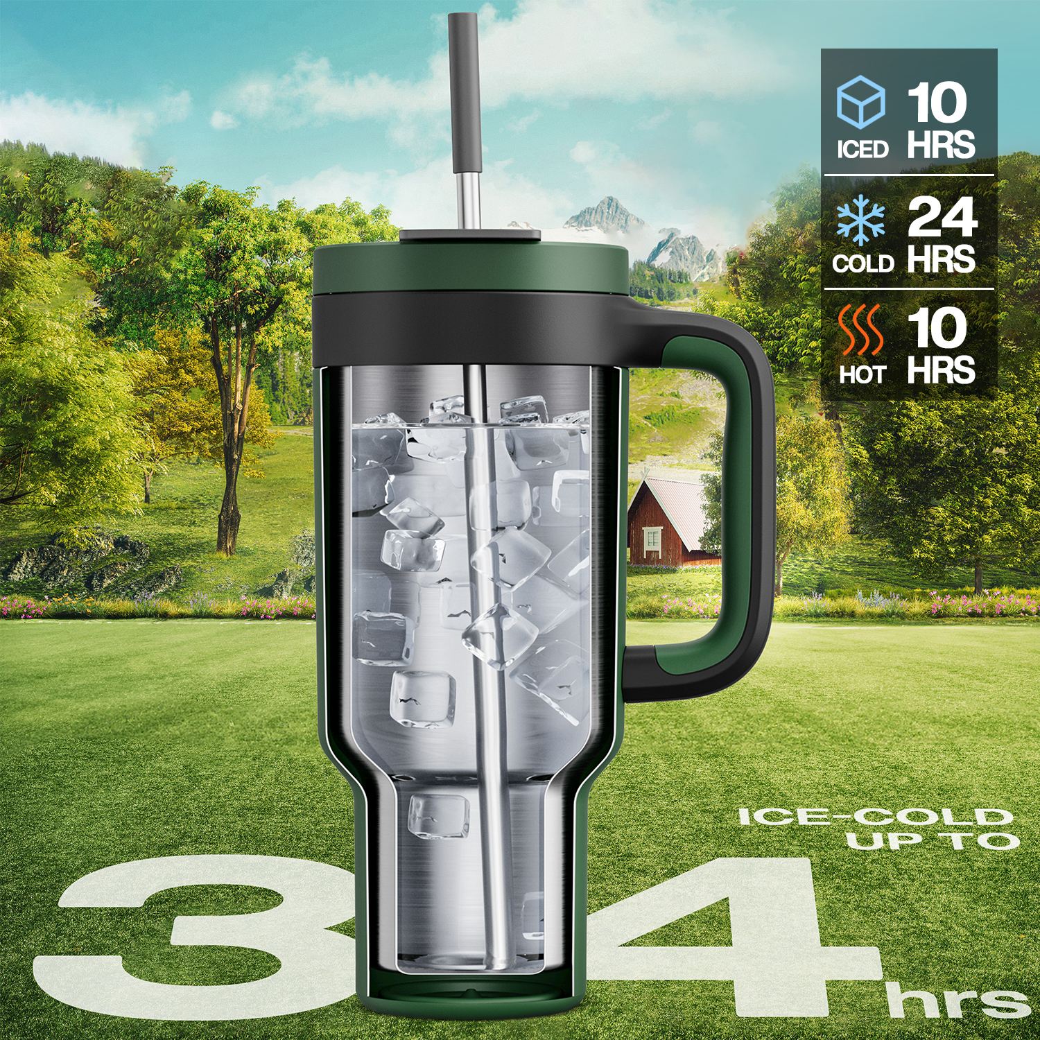 40 oz Tumbler with 2-in-1 Metal Straw Lid - Pure Collection
