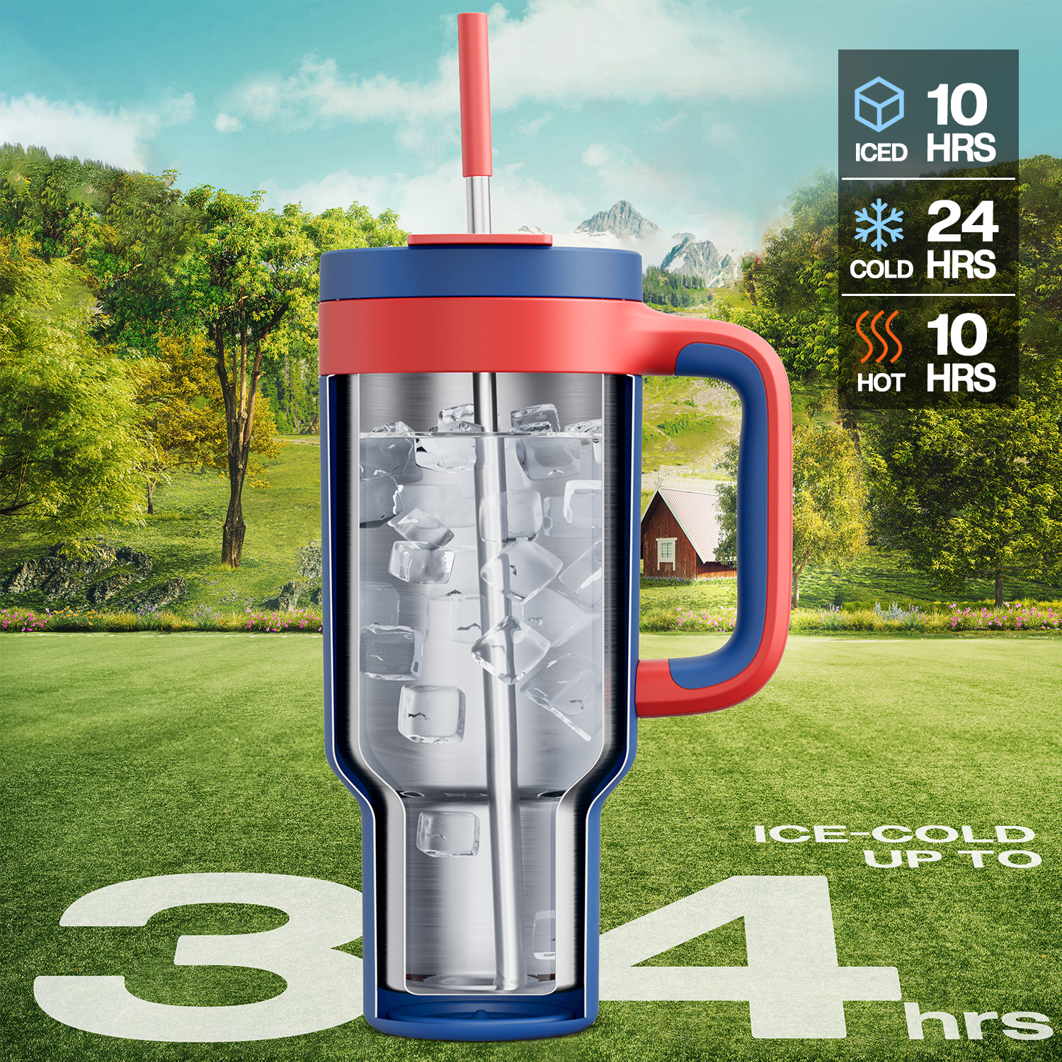 40 oz Tumbler with 2-in-1 Metal Straw Lid - Pure Collection