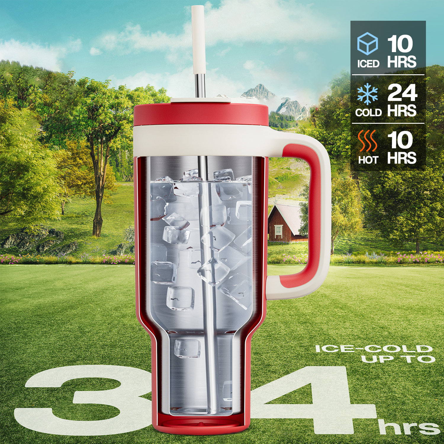 40 oz Tumbler with 2-in-1 Metal Straw Lid - Pure Collection