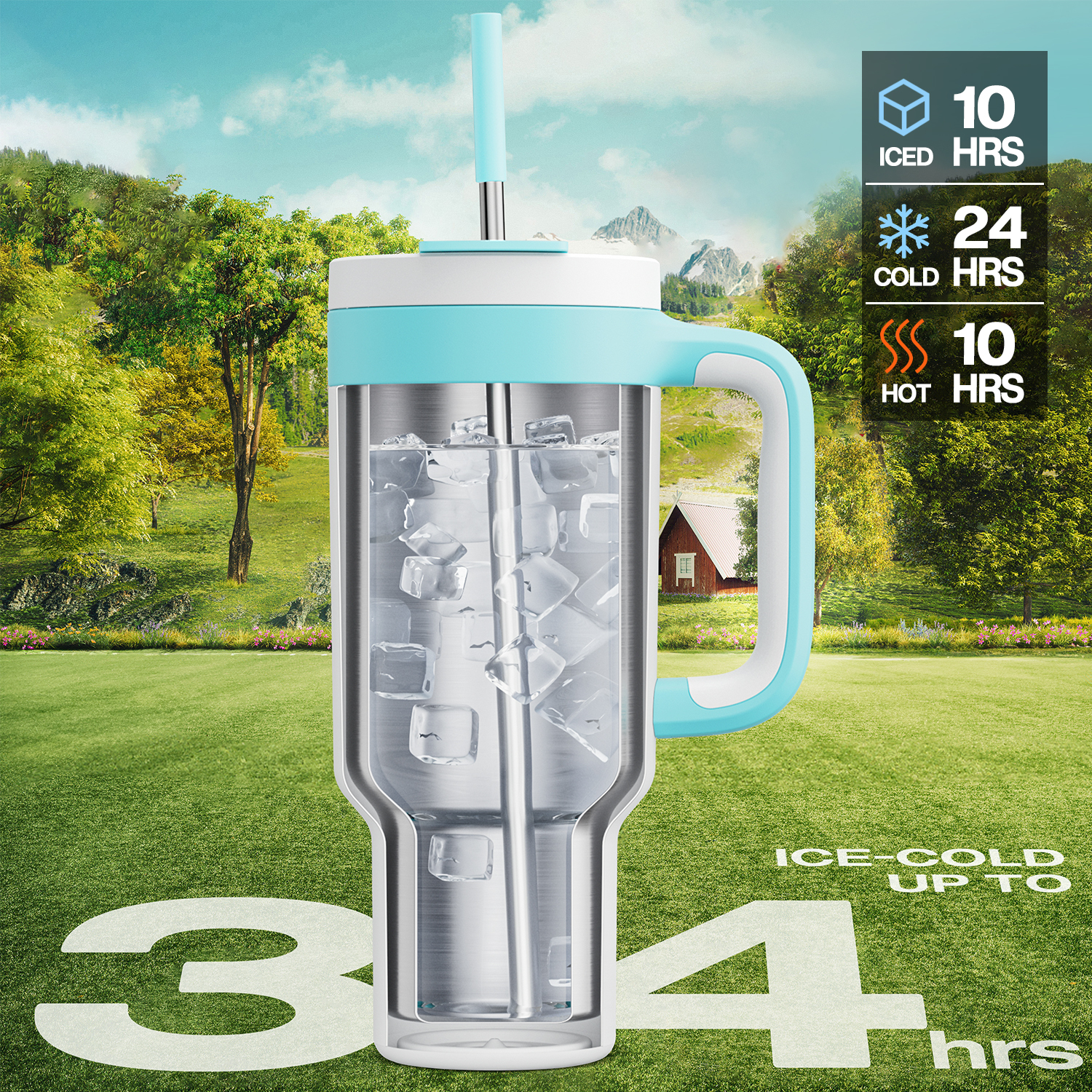 40 oz Tumbler with 2-in-1 Metal Straw Lid - Pure Collection