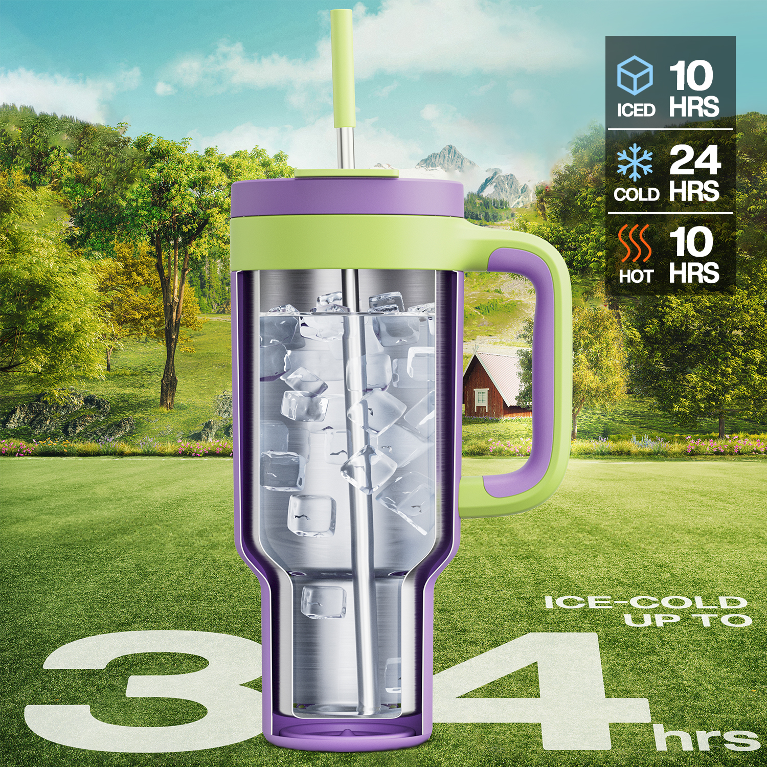 40 oz Tumbler with 2-in-1 Metal Straw Lid - Pure Collection