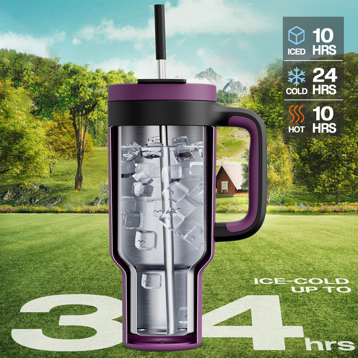 40 oz Tumbler with 2-in-1 Metal Straw Lid - Pure Collection