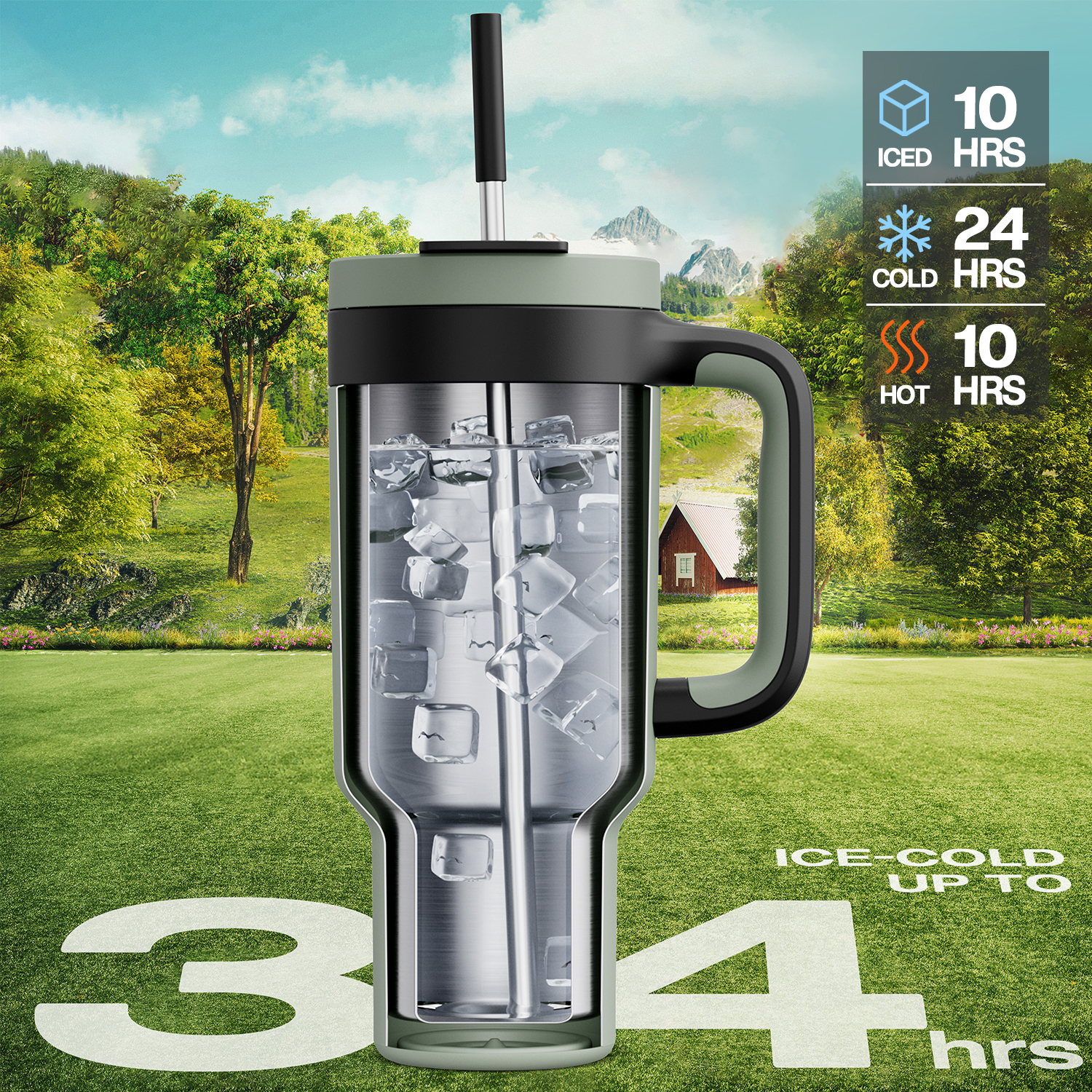40 oz Tumbler with 2-in-1 Metal Straw Lid - Pure Collection