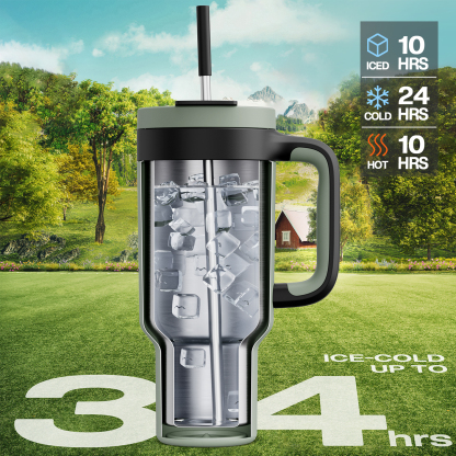 40 oz Tumbler with 2-in-1 Metal Straw Lid - Pure Collection