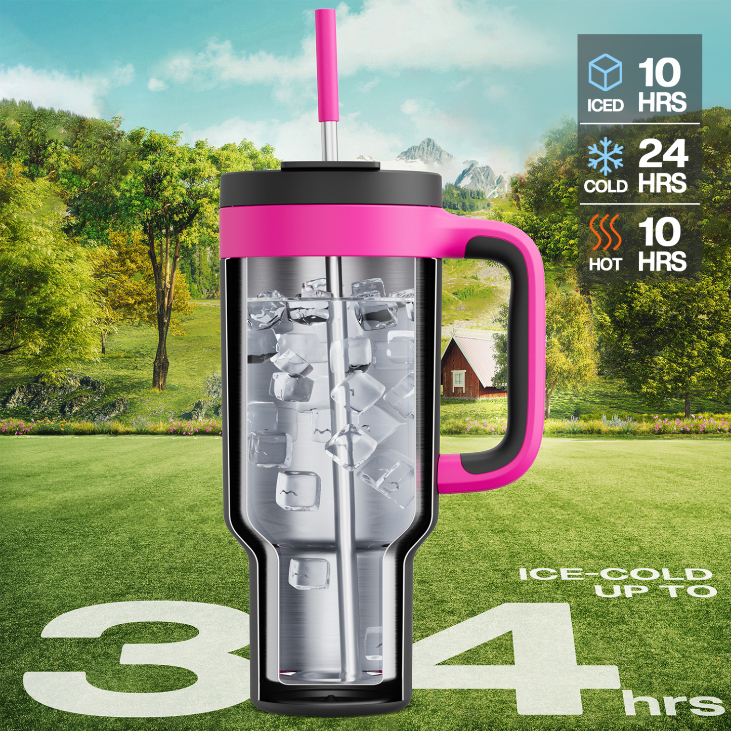 40 oz Tumbler with 2-in-1 Metal Straw Lid - Pure Collection