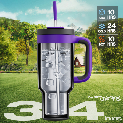 40 oz Tumbler with 2-in-1 Metal Straw Lid - Pure Collection