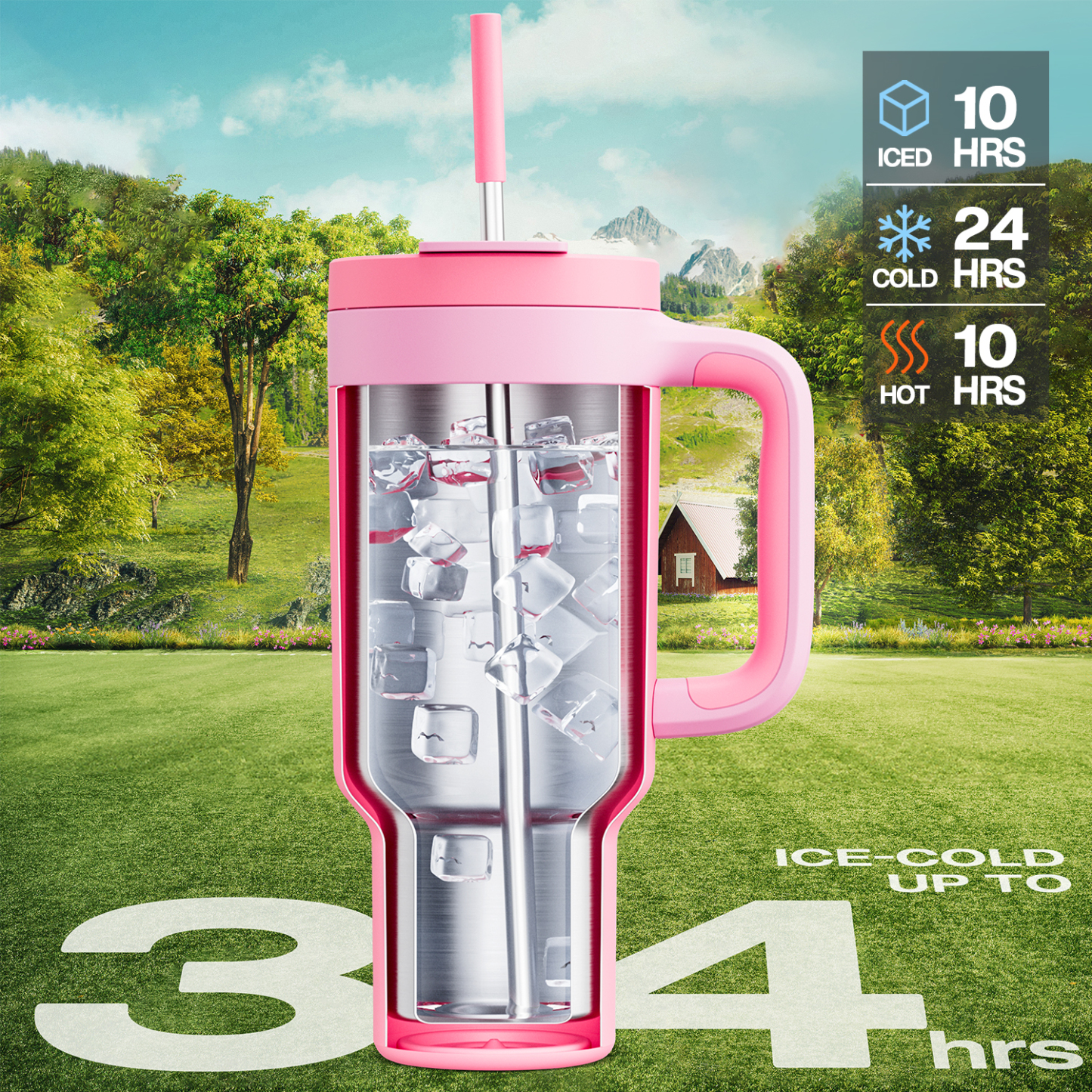 40 oz Tumbler with 2-in-1 Metal Straw Lid - Pure Collection