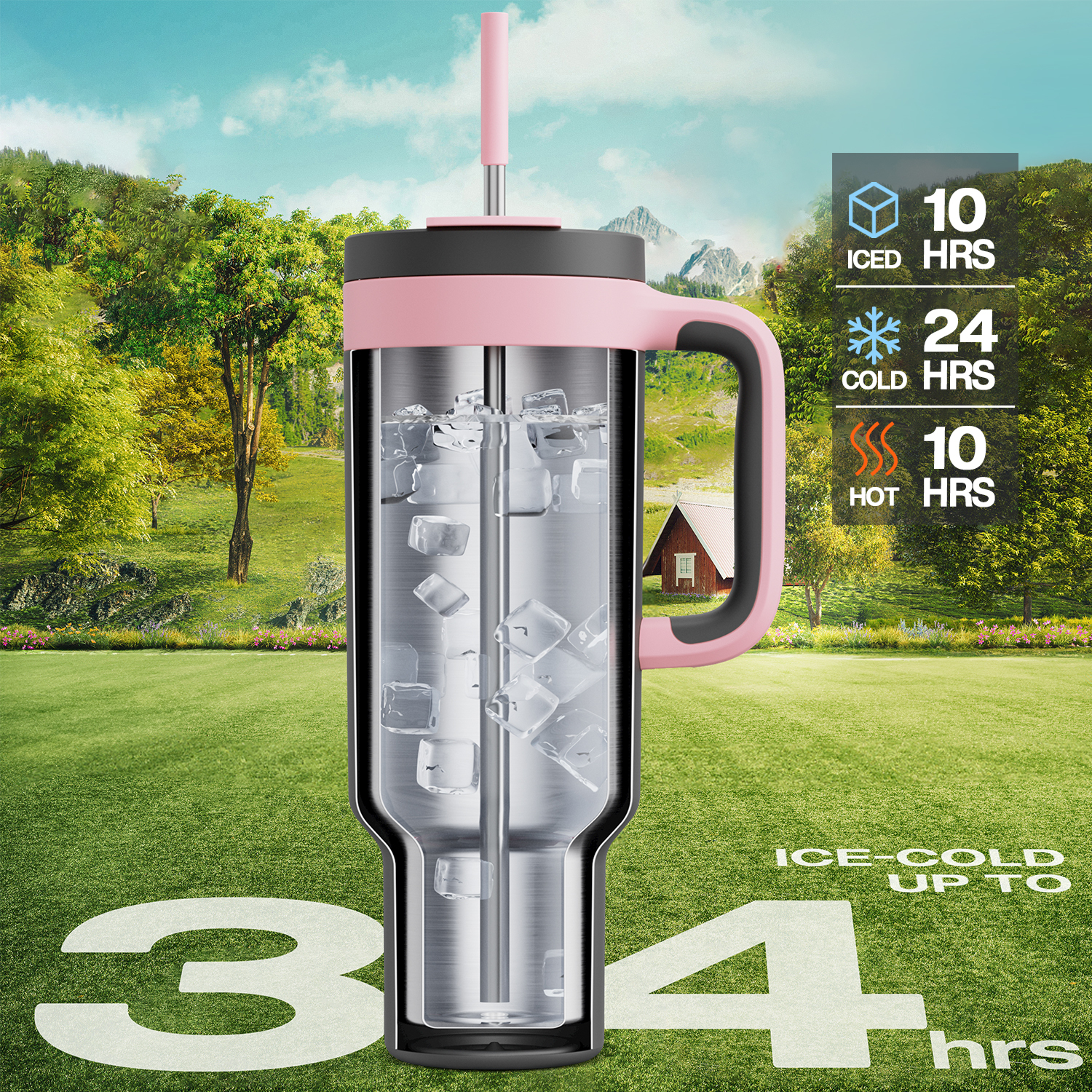 50 oz Tumbler with 2-in-1 Metal Straw Lid - Pure Collection