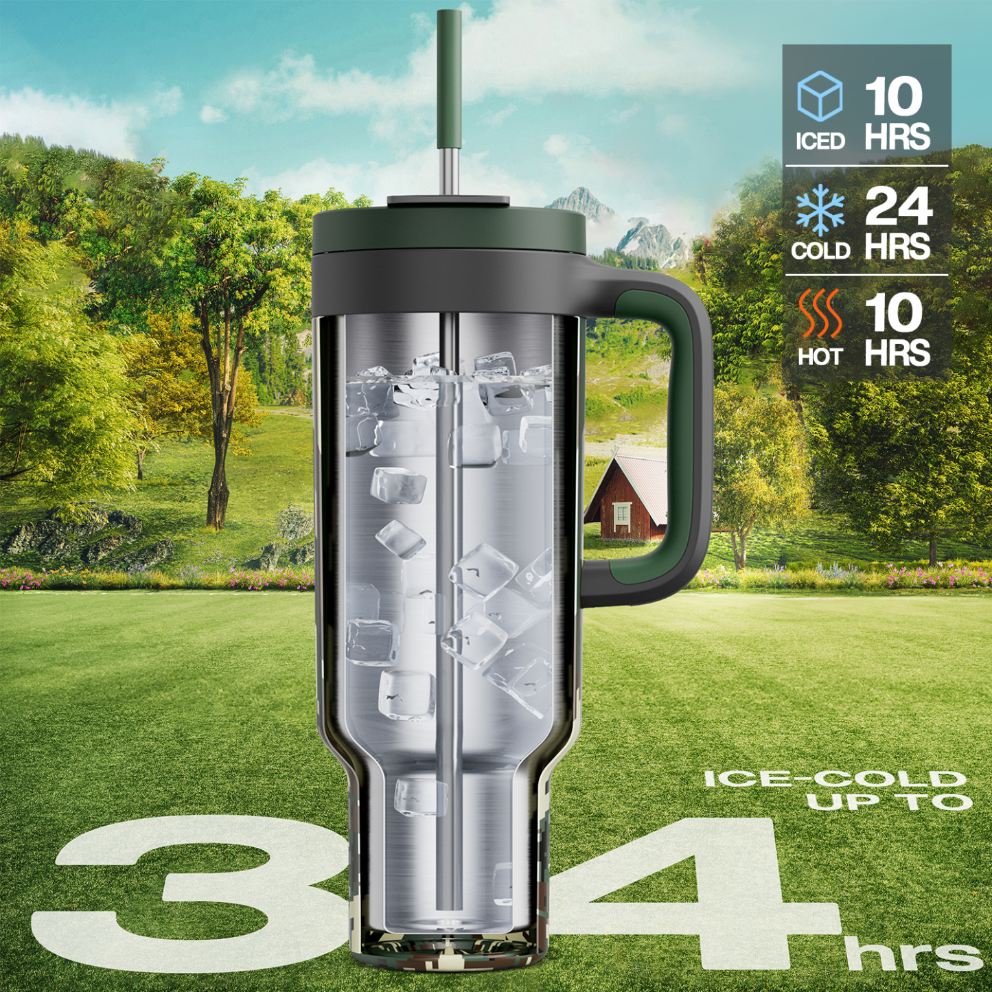 50 oz Tumbler with 2-in-1 Metal Straw Lid