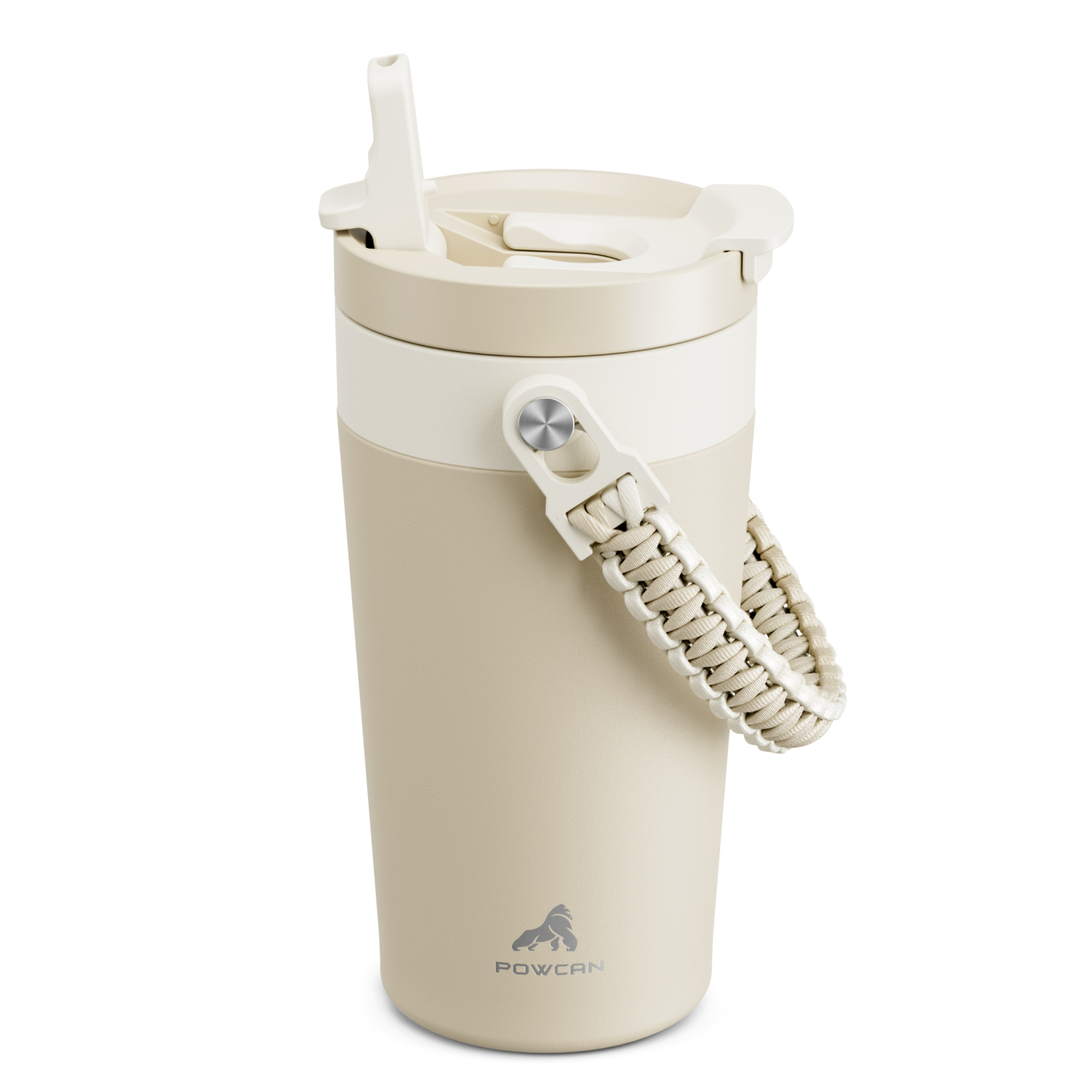 16 oz Insulated Coffee Mug for Work: 2-in-1 Straw Flip Lid, Keep Cold 24H, Fit in Car Cupholder, Leakproof, Stainless Steel Coffee Tumbler with Handle for Travel, Outdoor, Camping and Gifts (Deepsea)