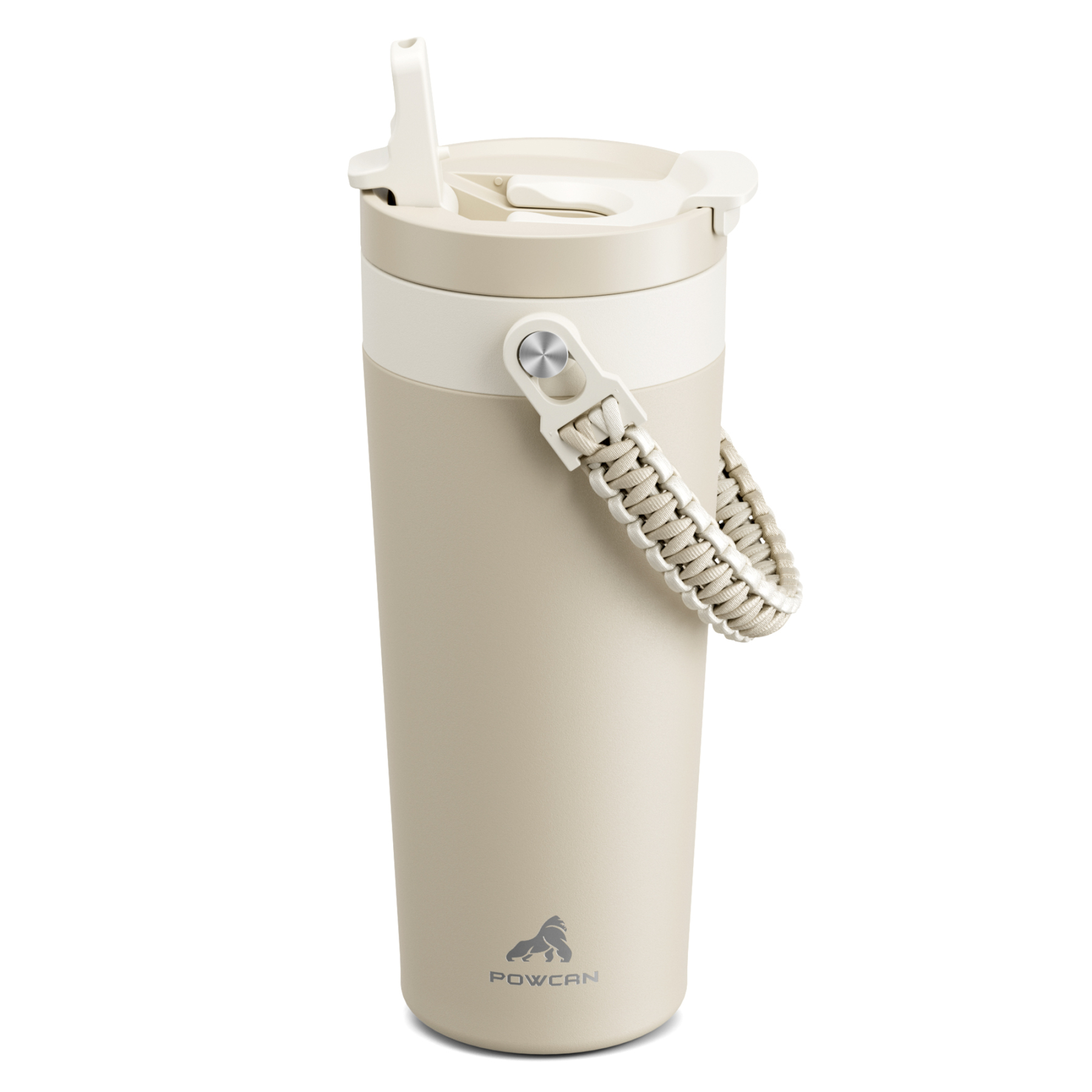 24 oz Insulated Coffee Mug for Travel: 2-in-1 Straw Flip Lid, Keep Cold 24H, Fit in Car Cupholder, Leakproof, Stainless Steel Coffee Tumbler with Handle for Outdoor, Office, Gifts and Sports (Deepsea)