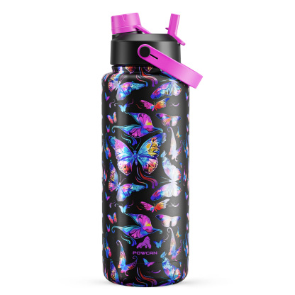 40 oz Insulated Water Bottle with 2-in-1 Straw and Spout Lid
