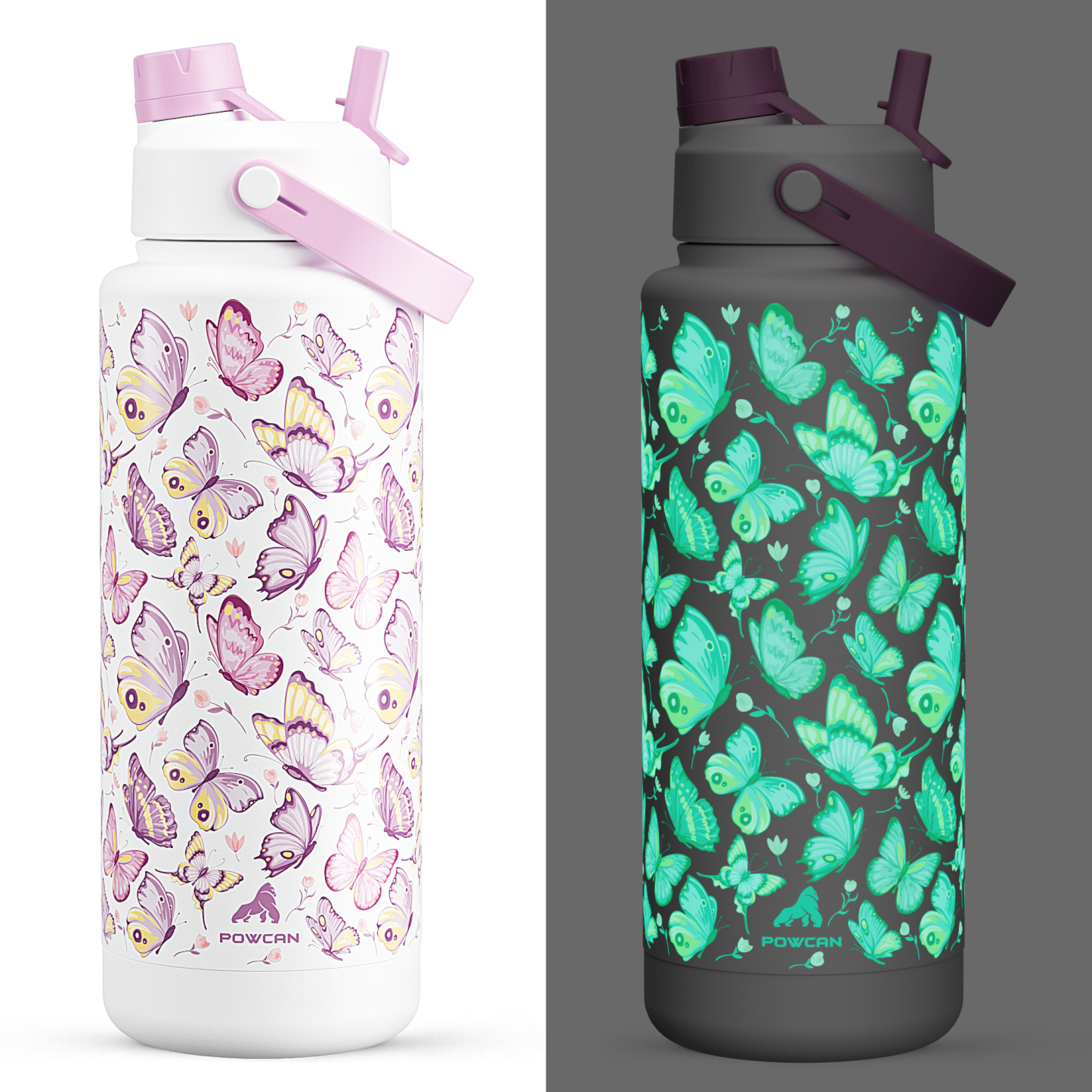 40 oz Insulated Water Bottle with 2-in-1 Straw and Spout Lid