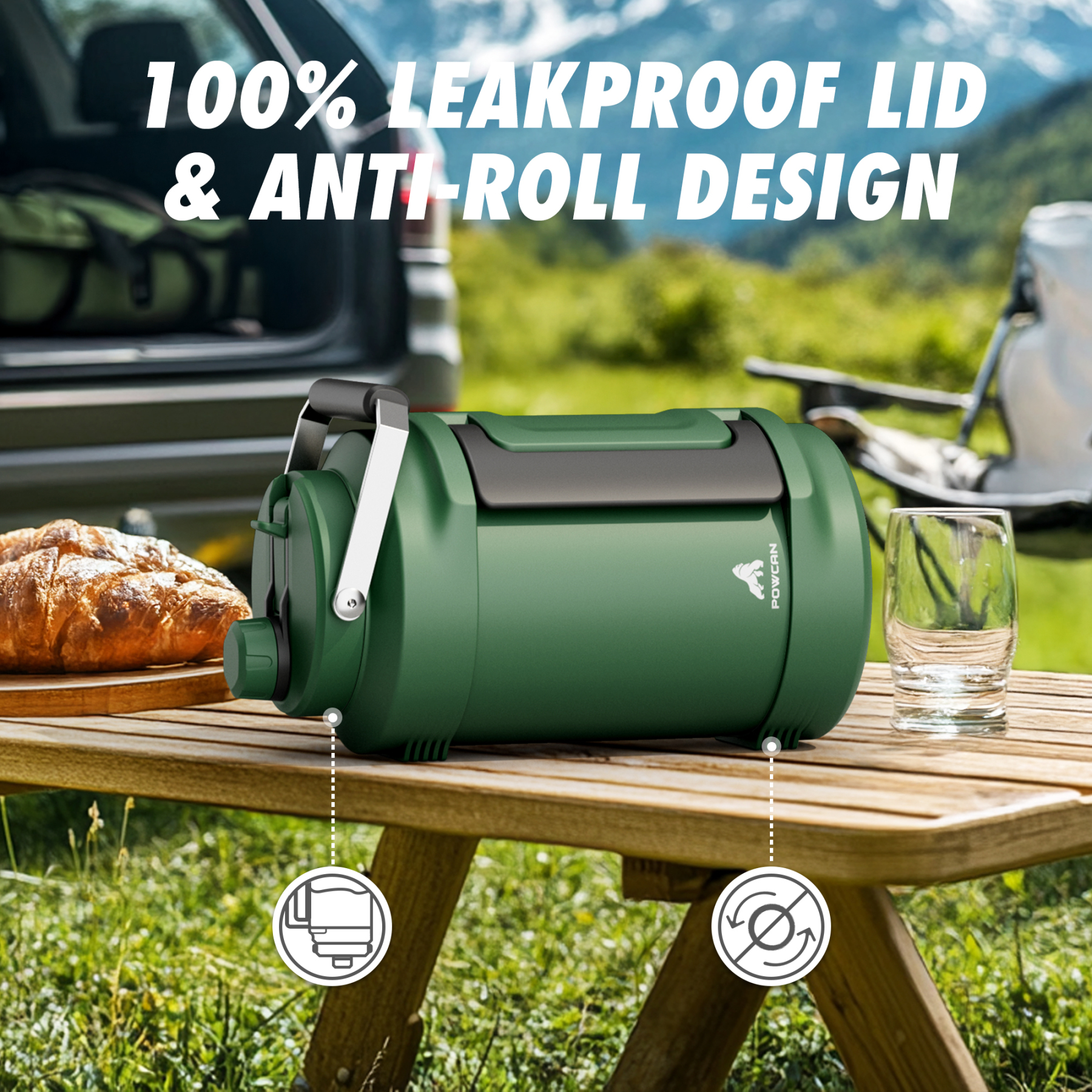 1 Gallon / 128 oz Insulated Water Jug with 2-in-1 Lid and Dual Handle