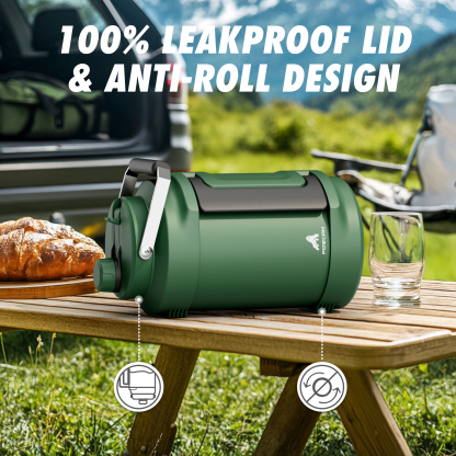 1 Gallon / 128 oz Insulated Water Jug with 2-in-1 Lid and Dual Handle