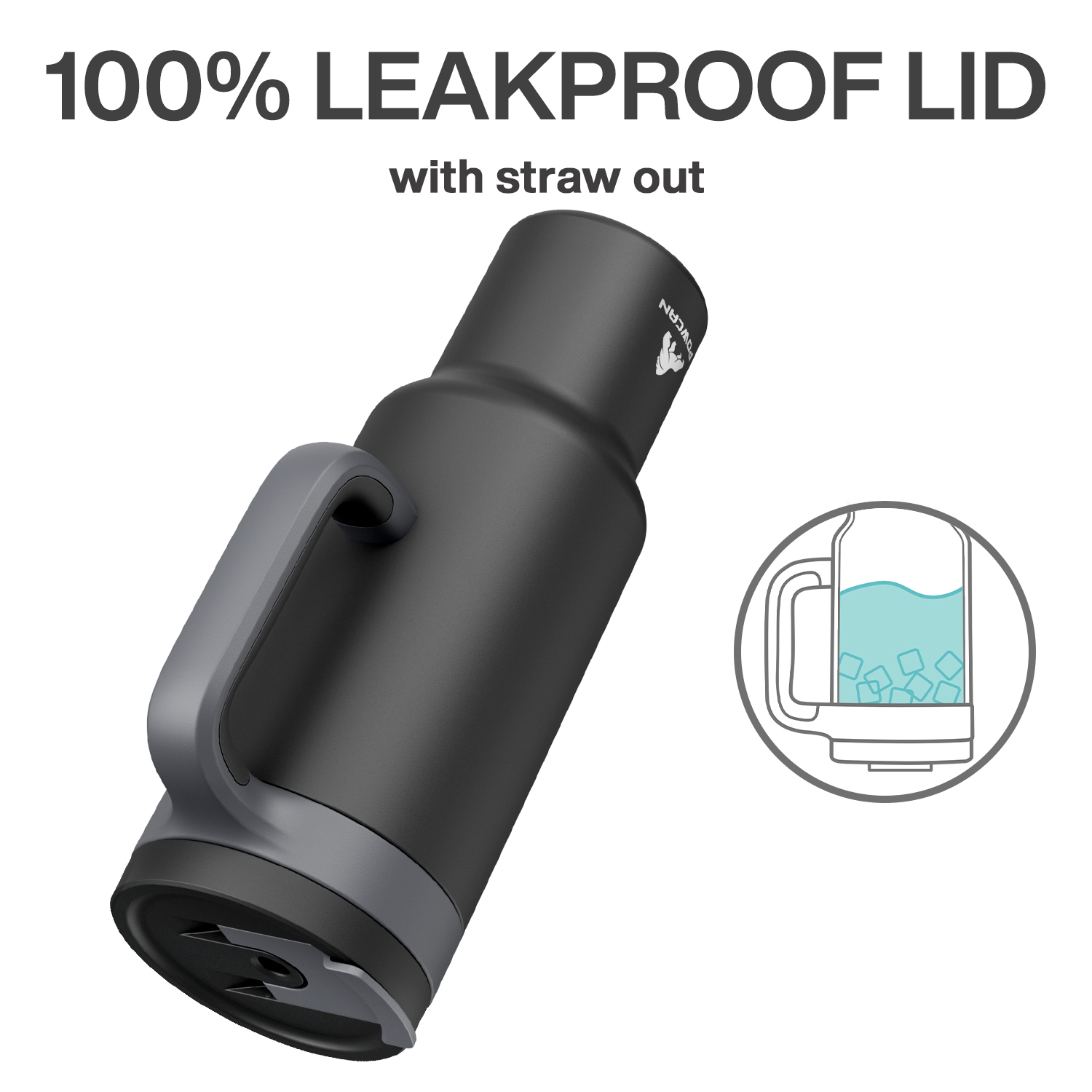 50oz Tumbler with Handle, 2-in-1 Straw and Sip Lid Pure Collection, Insulated Stainless Steel Travel Coffee Mug, Keeps Cold for 34 Hours