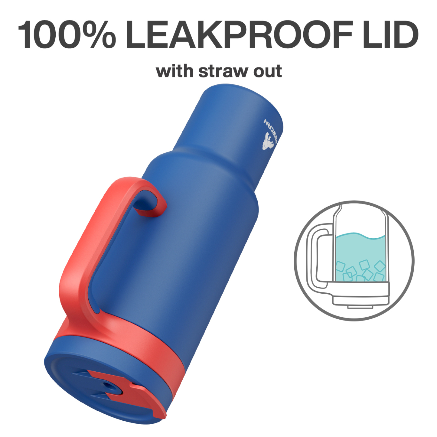 50oz Tumbler with Handle, 2-in-1 Straw and Sip Lid Pure Collection, Insulated Stainless Steel Travel Coffee Mug, Keeps Cold for 34 Hours