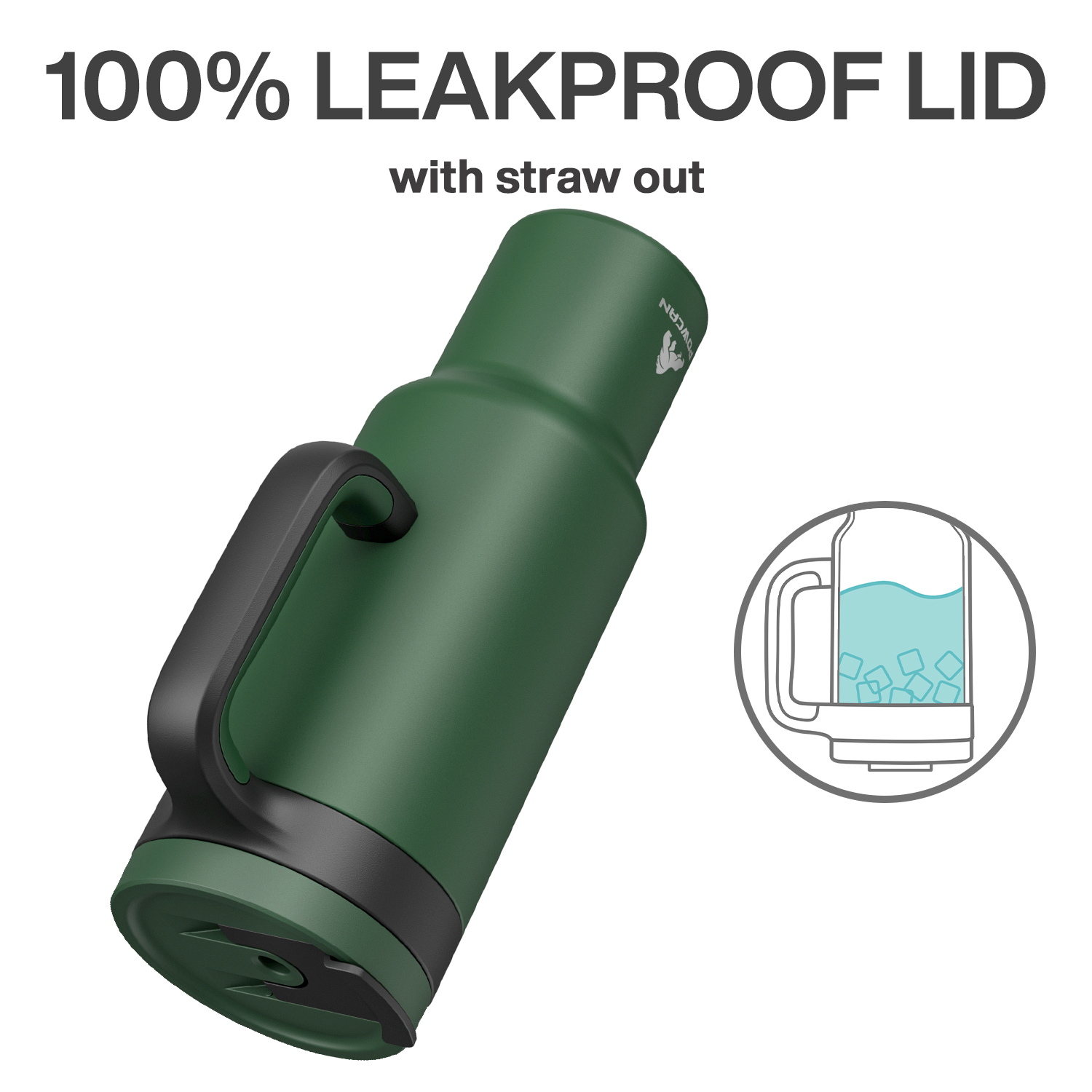 50oz Tumbler with Handle, 2-in-1 Straw and Sip Lid Pure Collection, Insulated Stainless Steel Travel Coffee Mug, Keeps Cold for 34 Hours