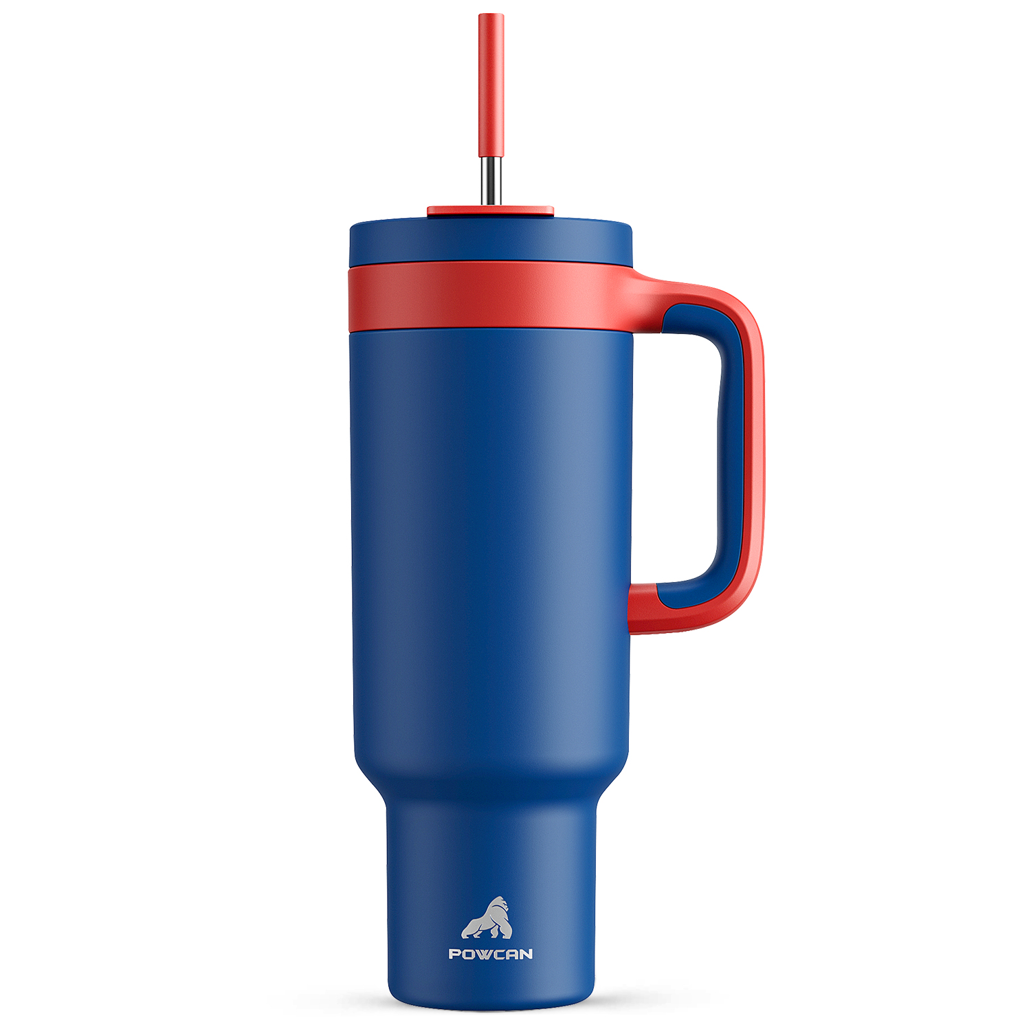 50oz Tumbler with Handle, 2-in-1 Straw and Sip Lid Pure Collection, Insulated Stainless Steel Travel Coffee Mug, Keeps Cold for 34 Hours