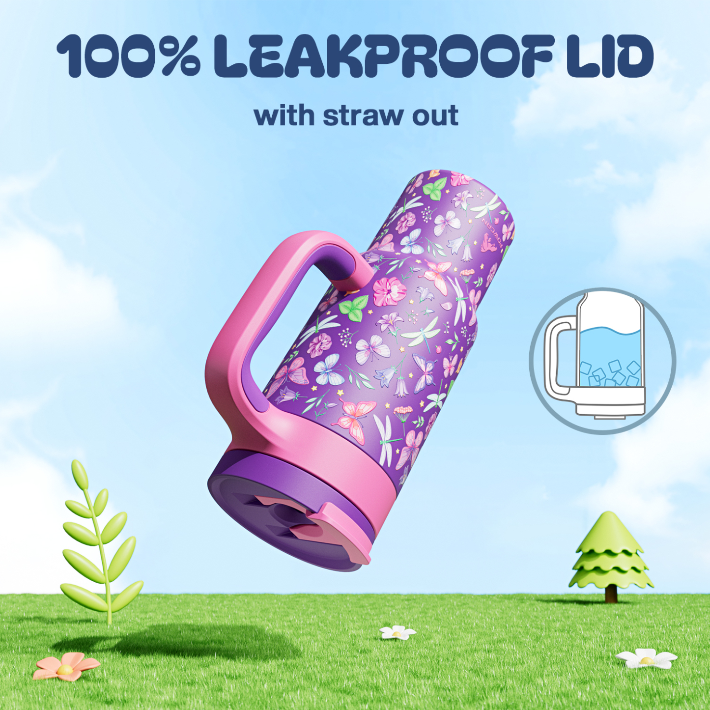 24 oz Tumbler with 2-in-1 Metal Straw Lid