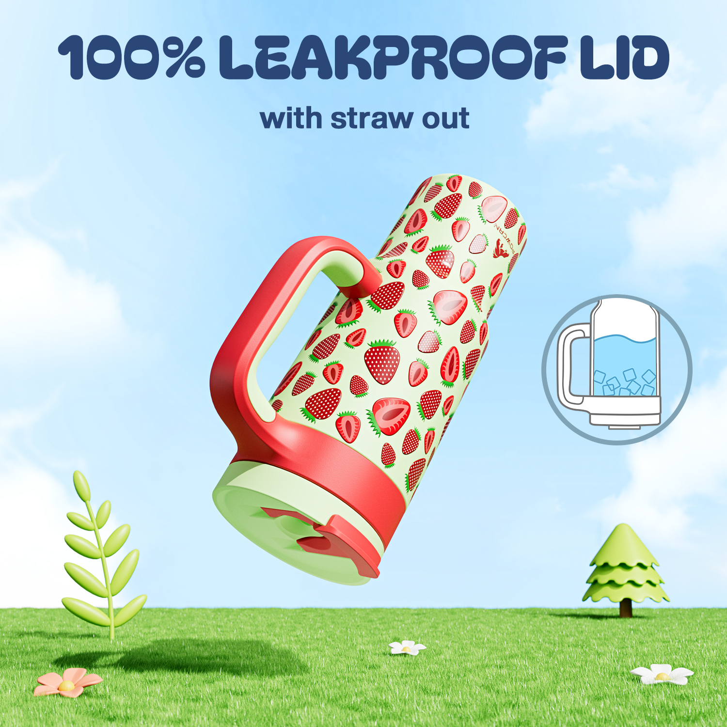 24 oz Tumbler with 2-in-1 Metal Straw Lid