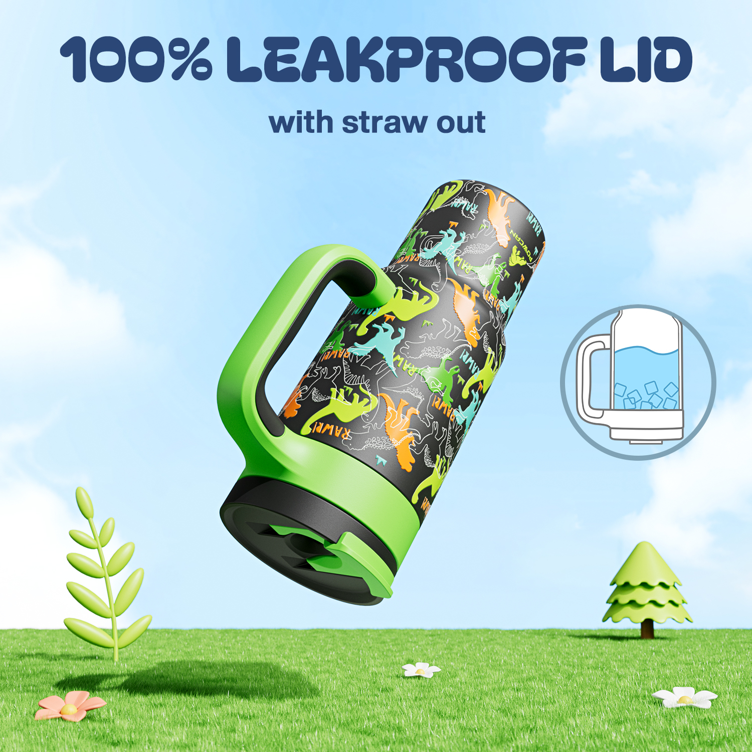 24 oz Tumbler with 2-in-1 Metal Straw Lid