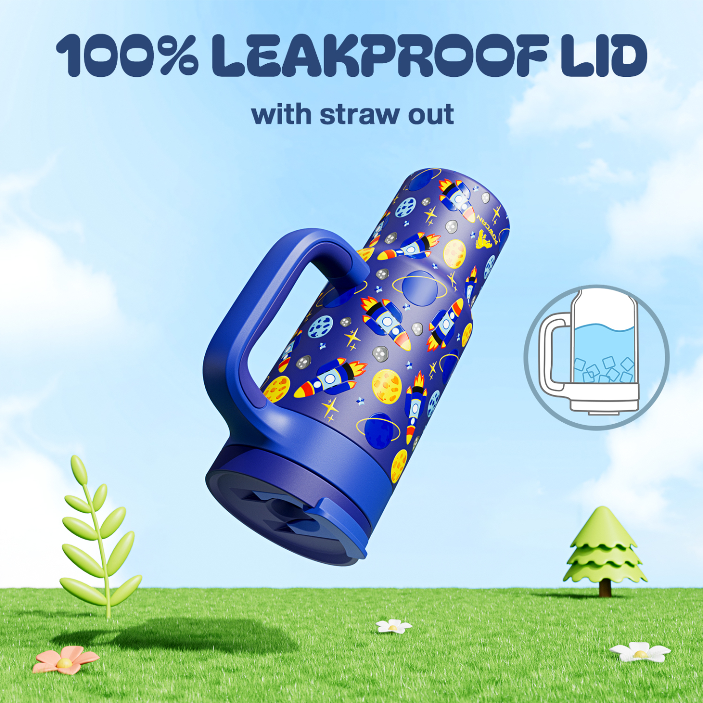 24 oz Tumbler with 2-in-1 Metal Straw Lid