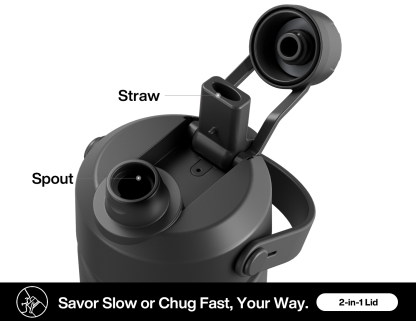 26oz Insulated Water Bottle with 2-in-1 Straw and Spout Lid Pure Collection, Keep Cold 24H, Leak-Proof