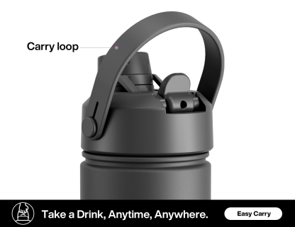 26oz Insulated Water Bottle with 2-in-1 Straw and Spout Lid Pure Collection, Keep Cold 24H, Leak-Proof