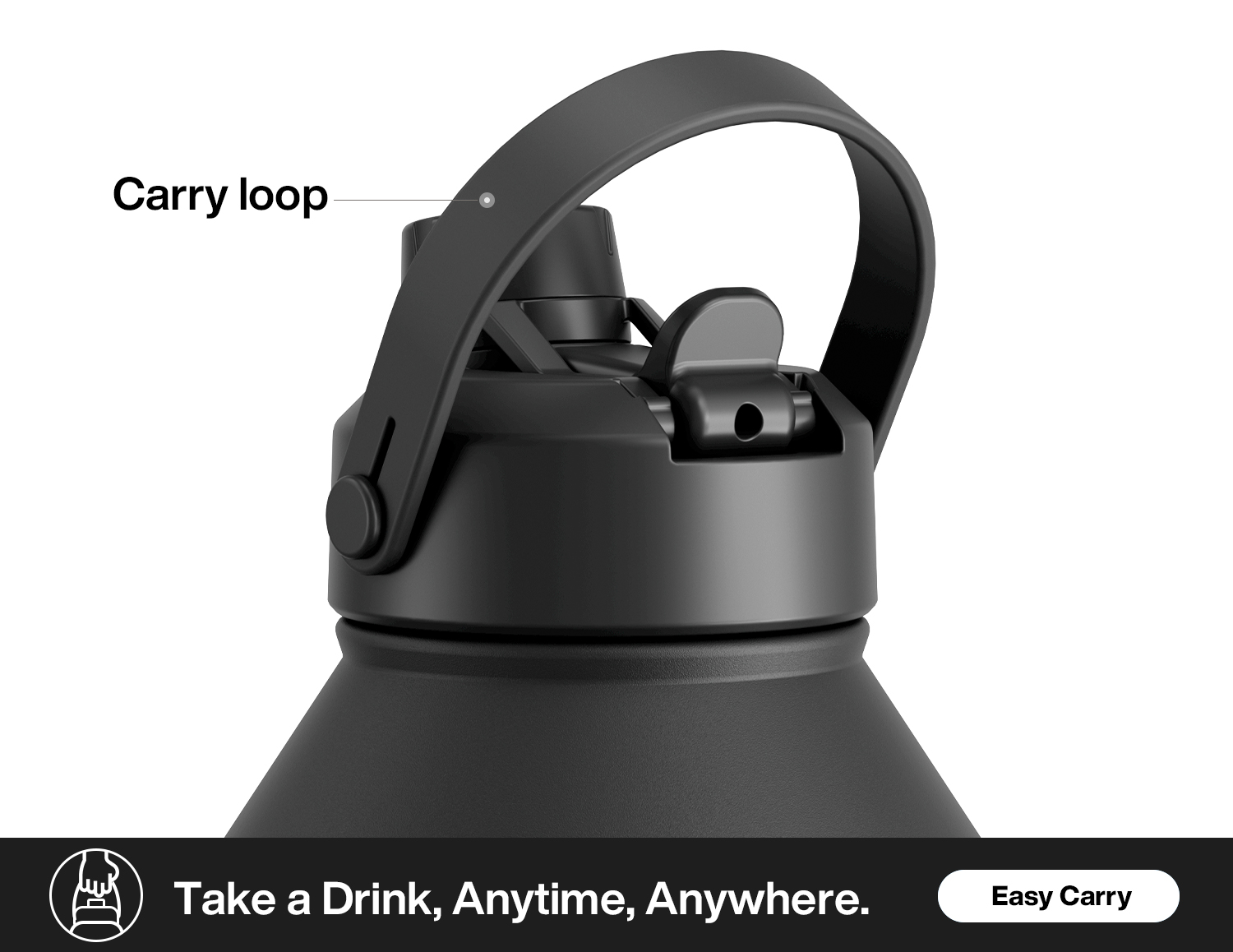 64 oz Insulated Water Bottle with 2-in-1 Straw and Spout Lid