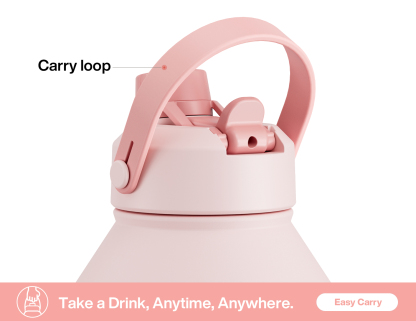 64 oz Insulated Water Bottle with 2-in-1 Straw and Spout Lid