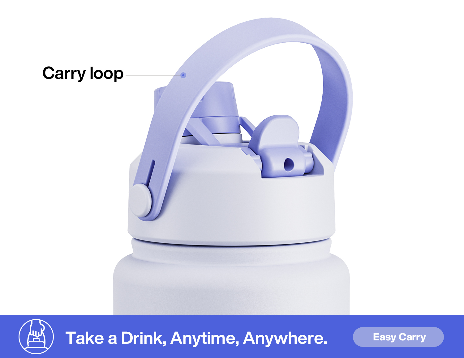 32 oz Insulated Water Bottle with 2-in-1 Straw and Spout Lid