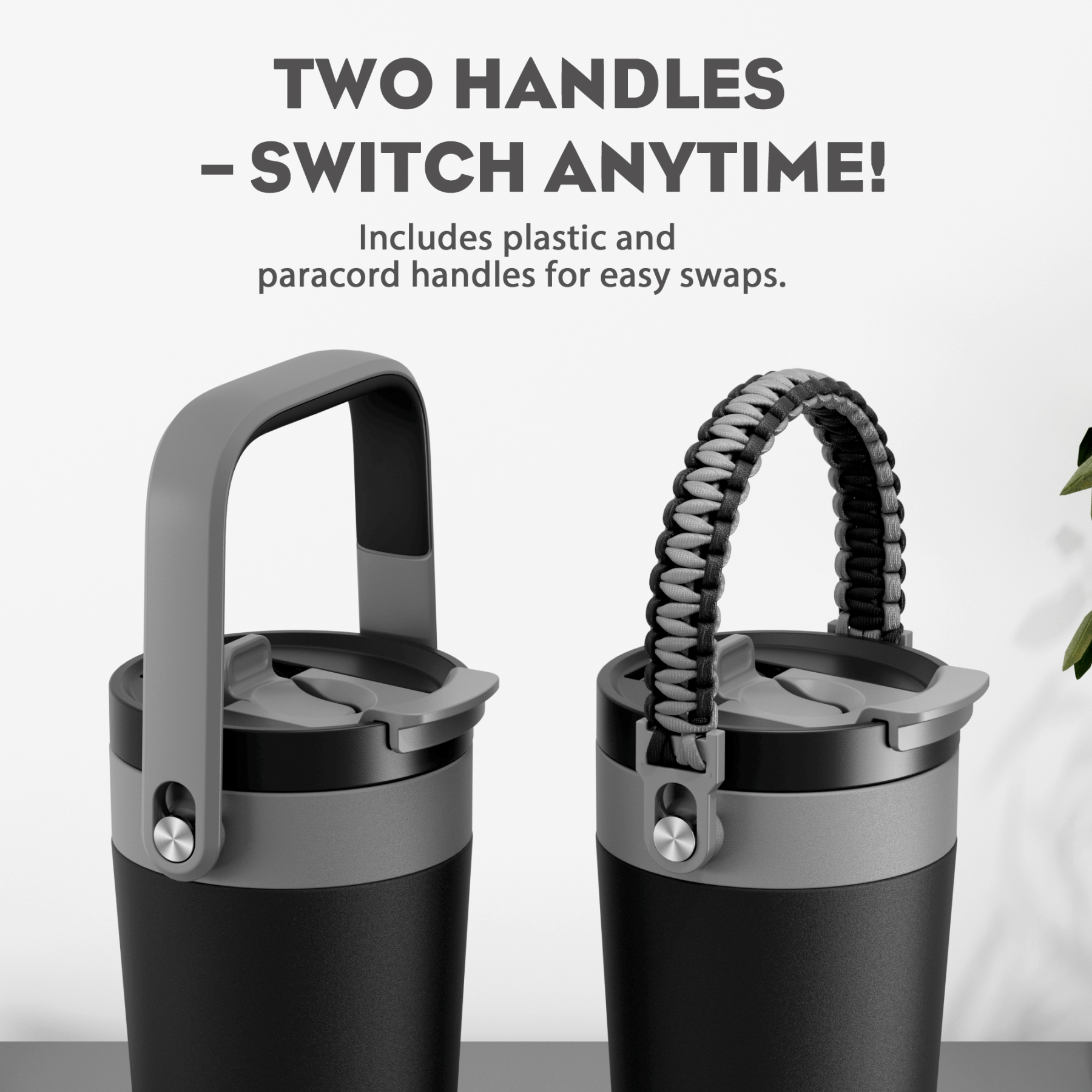 16 oz Insulated Coffee Mug for Work: 2-in-1 Straw Flip Lid, Keep Cold 24H, Fit in Car Cupholder, Leakproof, Stainless Steel Coffee Tumbler with Handle for Travel, Outdoor, Camping and Gifts (Deepsea)