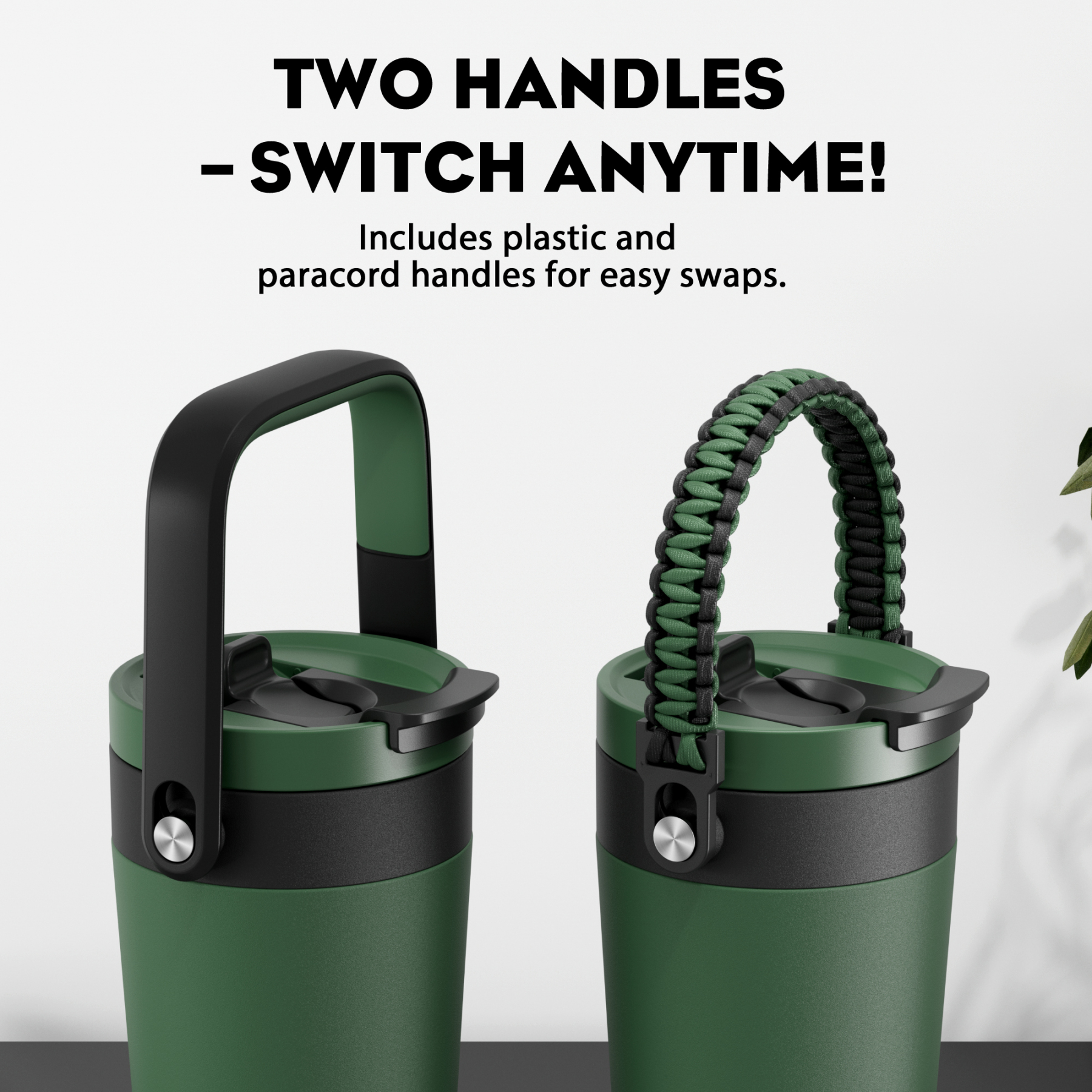 16 oz Insulated Coffee Mug for Work: 2-in-1 Straw Flip Lid, Keep Cold 24H, Fit in Car Cupholder, Leakproof, Stainless Steel Coffee Tumbler with Handle for Travel, Outdoor, Camping and Gifts (Deepsea)