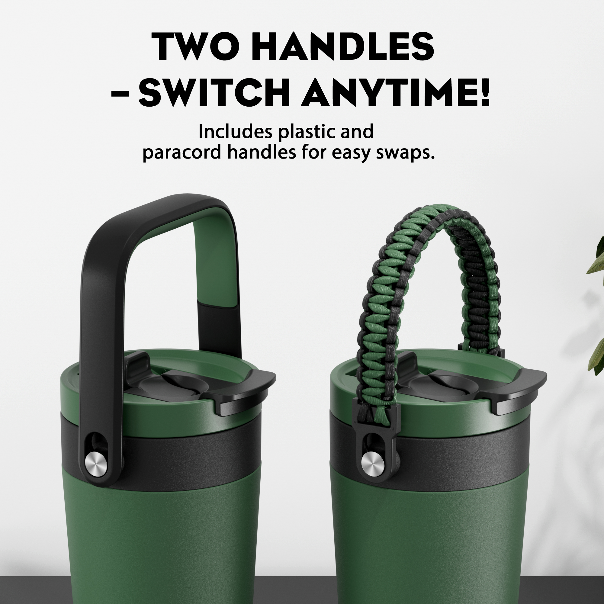 24 oz Insulated Coffee Mug for Travel: 2-in-1 Straw Flip Lid, Keep Cold 24H, Fit in Car Cupholder, Leakproof, Stainless Steel Coffee Tumbler with Handle for Outdoor, Office, Gifts and Sports (Deepsea)