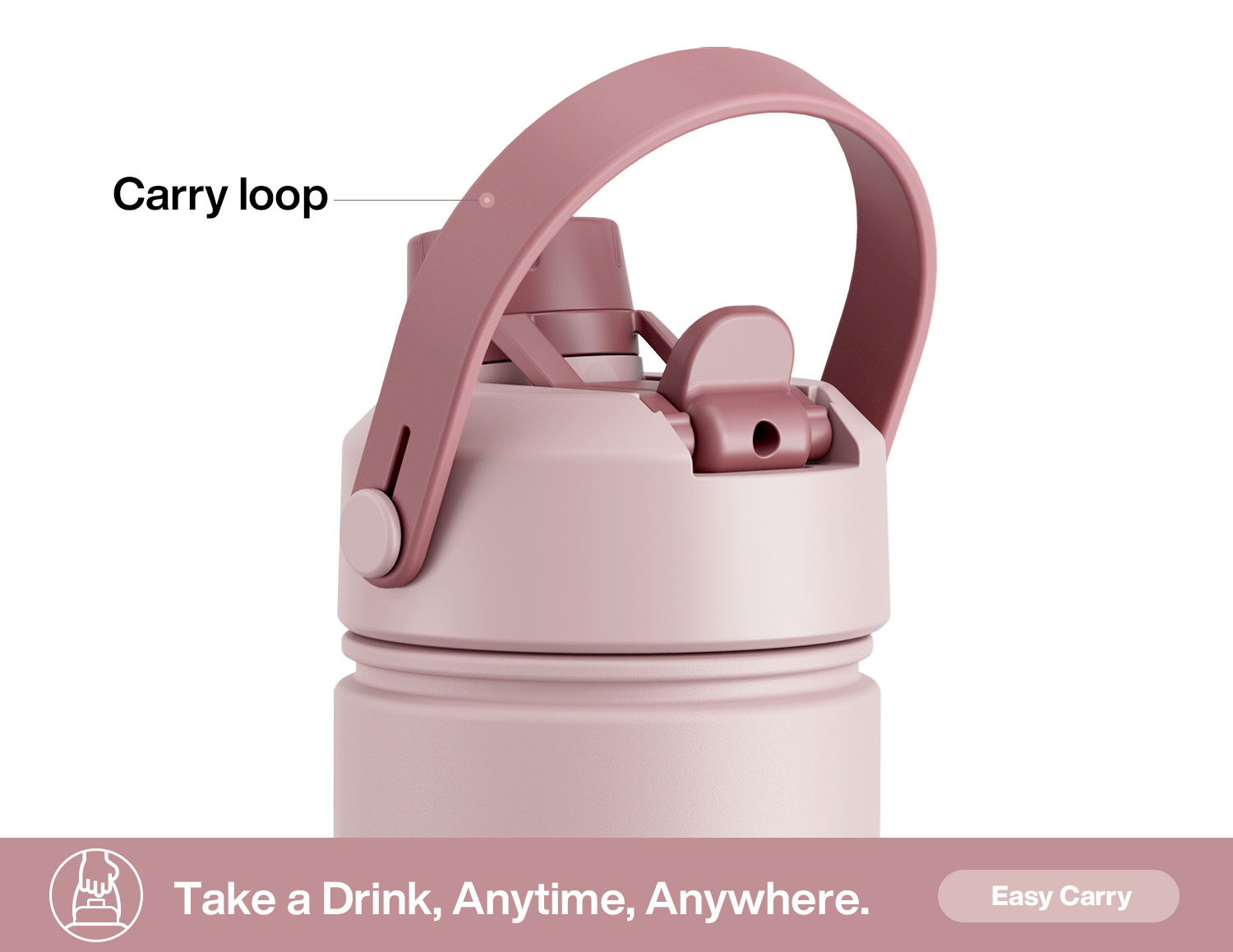 26 oz Insulated Water Bottle with 2-in-1 Straw and Spout Lid