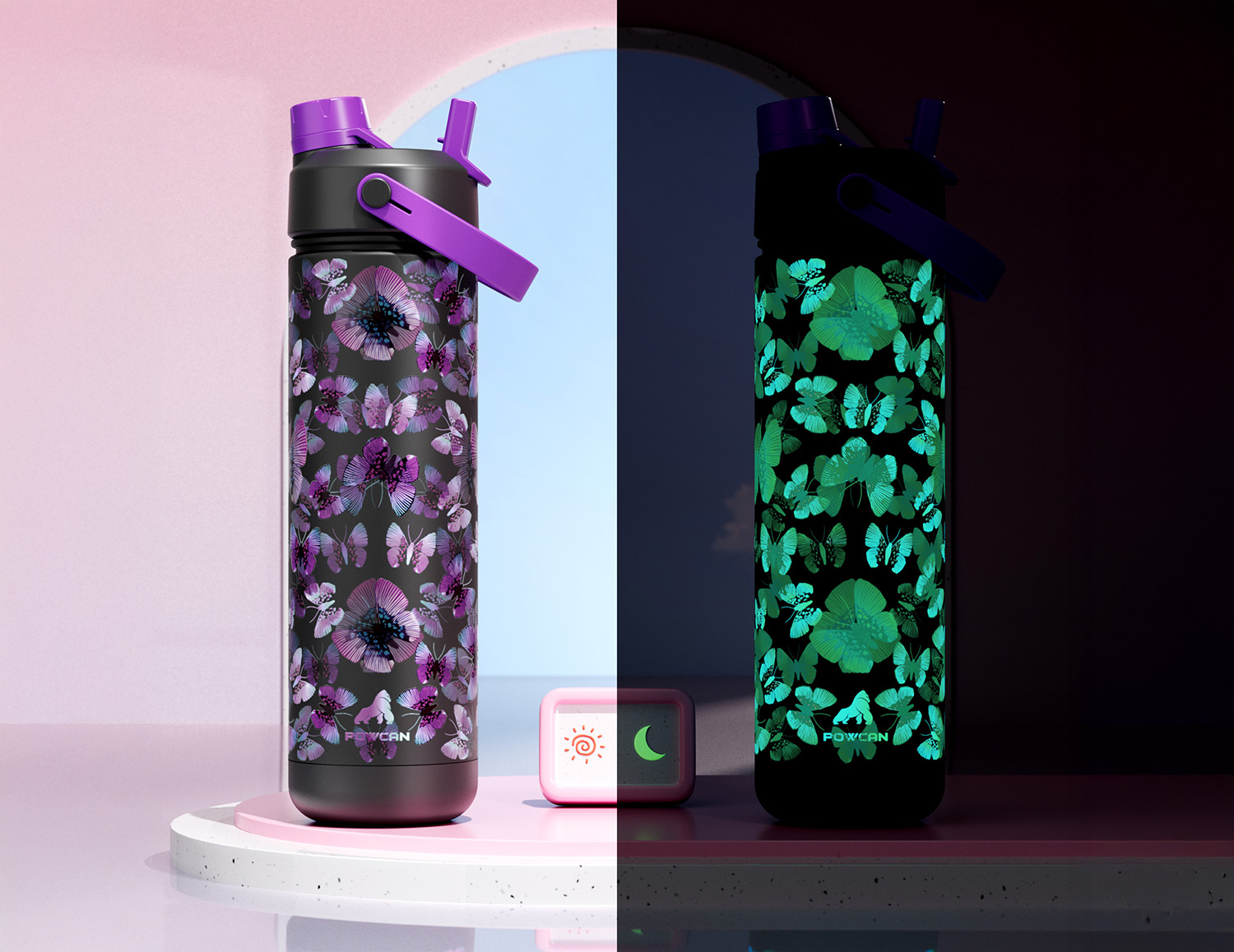 26 oz Insulated Water Bottle with 2-in-1 Straw and Spout Lid