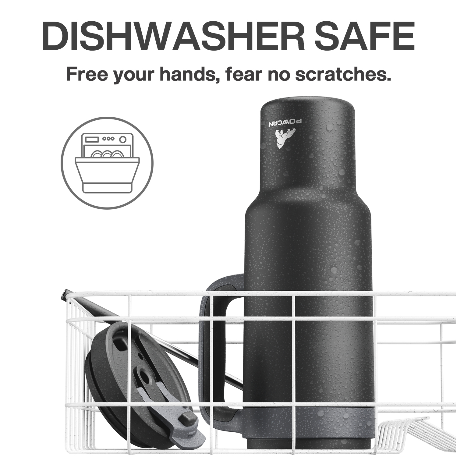 50oz Tumbler with Handle, 2-in-1 Straw and Sip Lid Pure Collection, Insulated Stainless Steel Travel Coffee Mug, Keeps Cold for 34 Hours