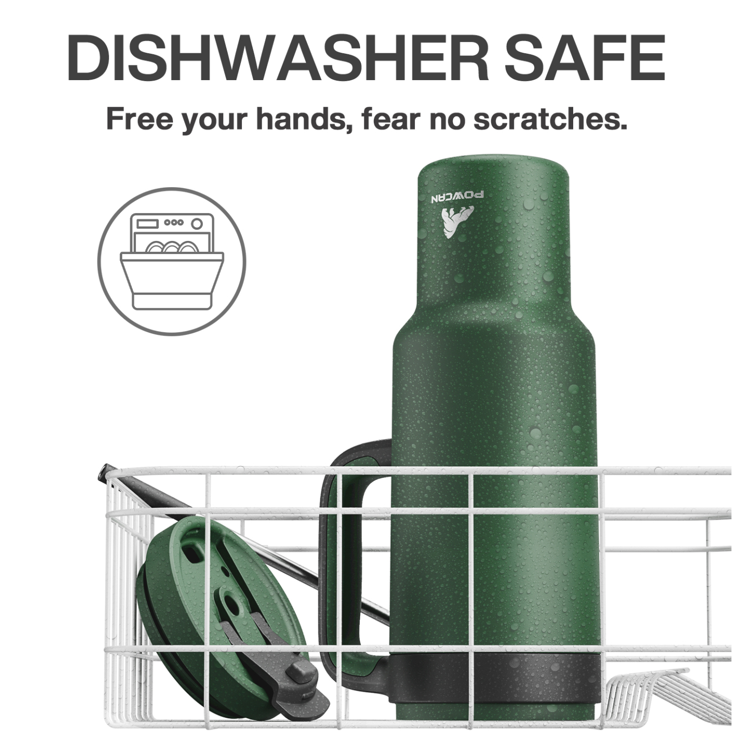 50oz Tumbler with Handle, 2-in-1 Straw and Sip Lid Pure Collection, Insulated Stainless Steel Travel Coffee Mug, Keeps Cold for 34 Hours