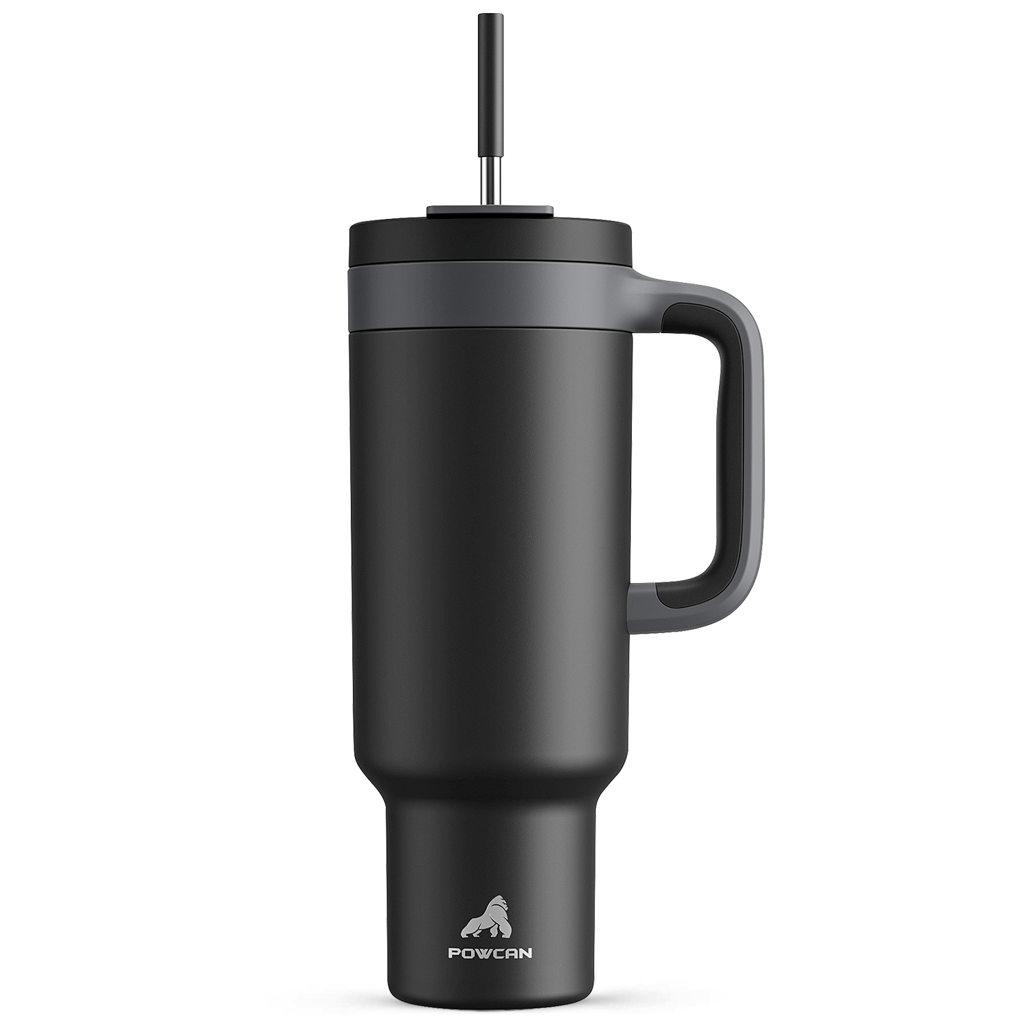 50oz Tumbler with Handle, 2-in-1 Straw and Sip Lid Pure Collection, Insulated Stainless Steel Travel Coffee Mug, Keeps Cold for 34 Hours