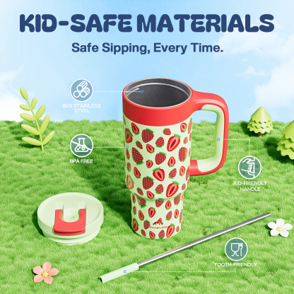 24 oz Tumbler with 2-in-1 Metal Straw Lid