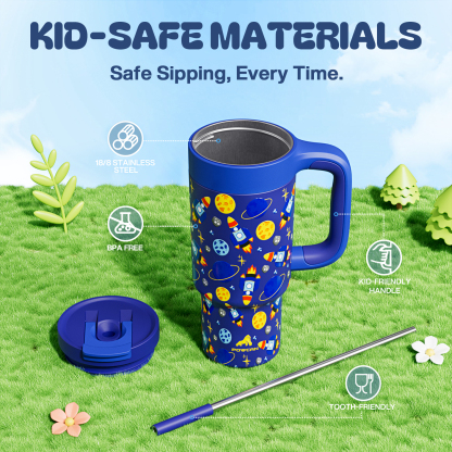 24 oz Tumbler with 2-in-1 Metal Straw Lid