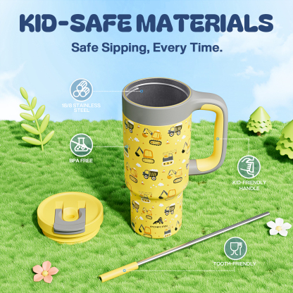 24 oz Tumbler with 2-in-1 Metal Straw Lid