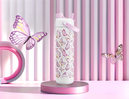 26 oz Insulated Water Bottle with 2-in-1 Straw and Spout Lid