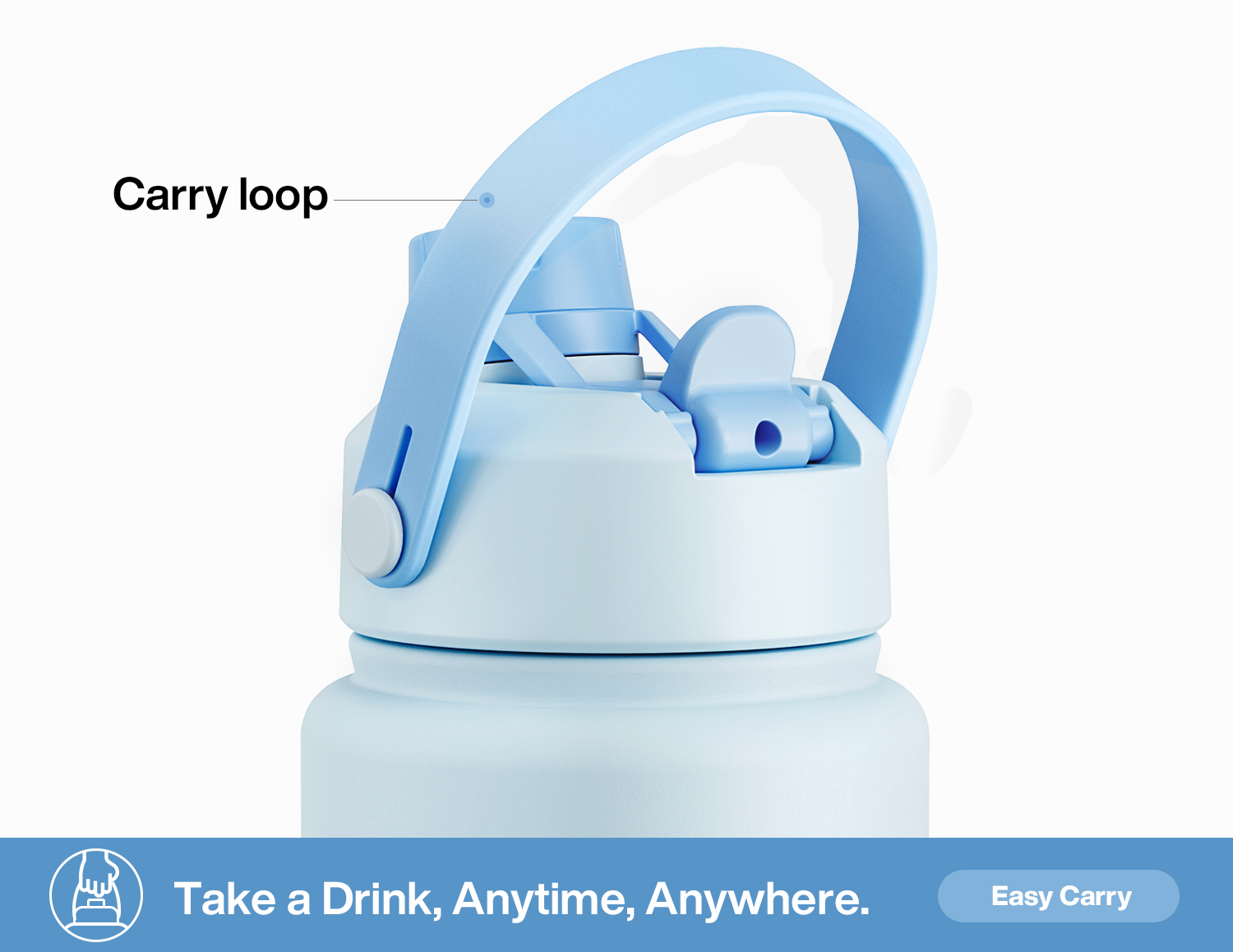 32 oz Insulated Water Bottle with 2-in-1 Straw and Spout Lid - Pure Collection