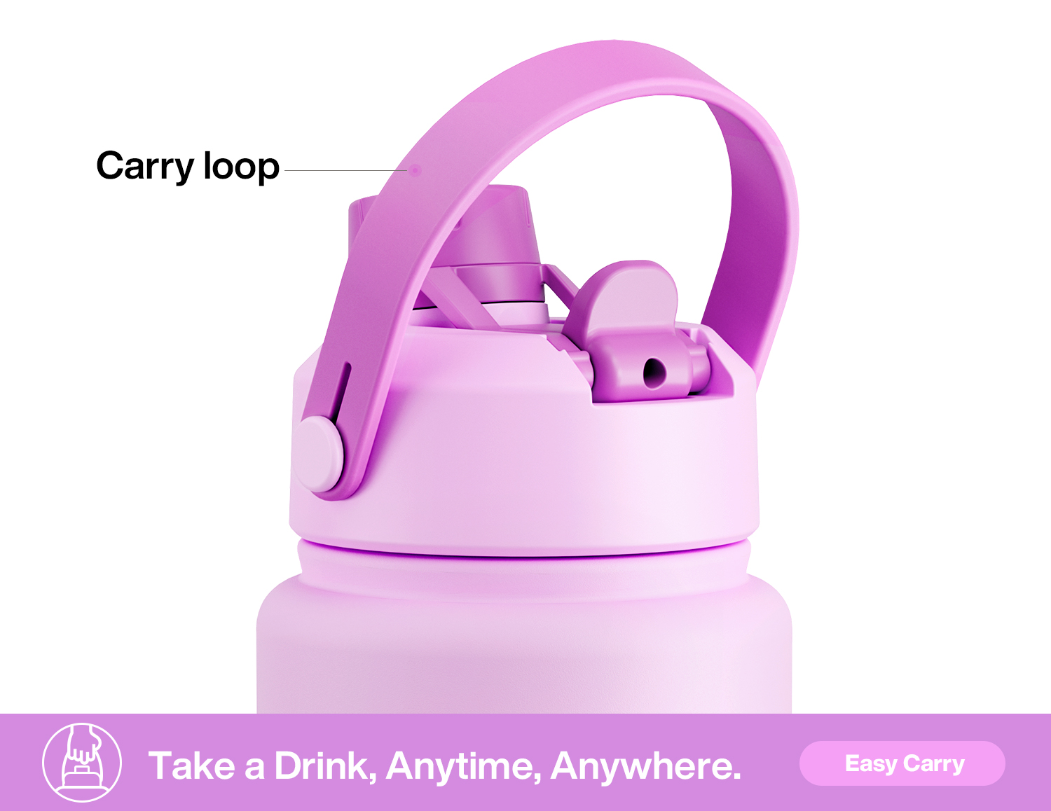 32 oz Insulated Water Bottle with 2-in-1 Straw and Spout Lid - Pure Collection