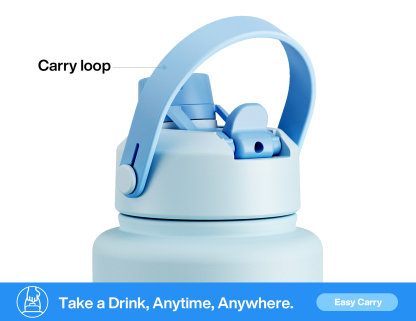 40oz Insulated Water Bottle with 2-in-1 Straw and Spout Lid Pure Collection, Keep Cold 24H, Leak-Proof