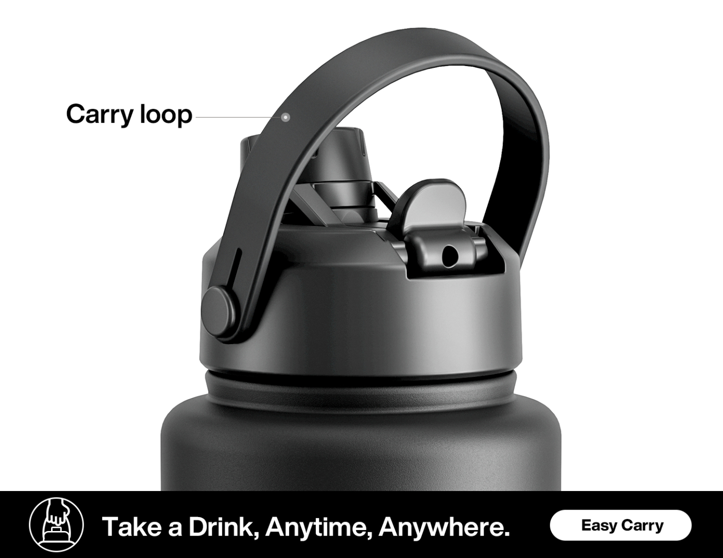 40oz Insulated Water Bottle with 2-in-1 Straw and Spout Lid Pure Collection, Keep Cold 24H, Leak-Proof