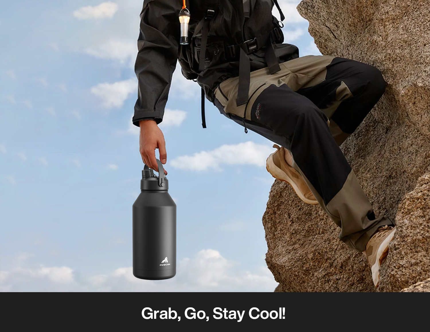 64 oz Insulated Water Bottle with 2-in-1 Straw and Spout Lid