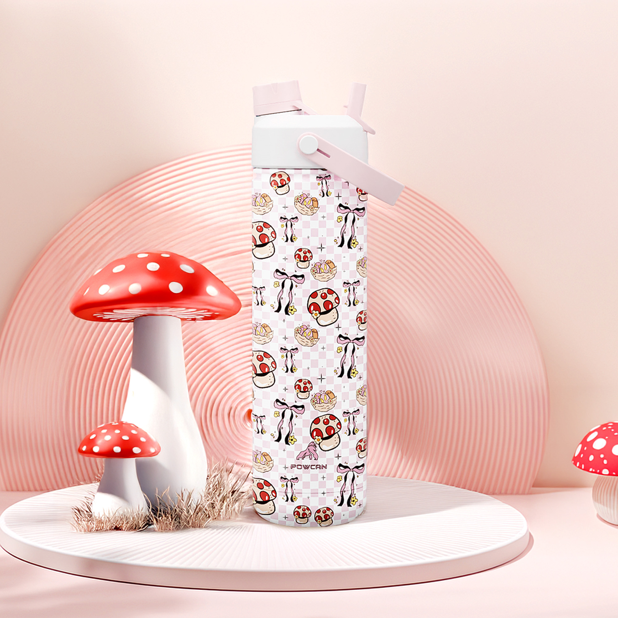 26 oz Insulated Water Bottle with 2-in-1 Straw and Spout Lid